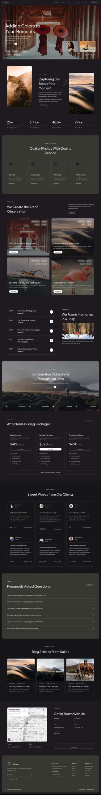 Sakka - Photography Service & Portfolio Elementor Template Kit