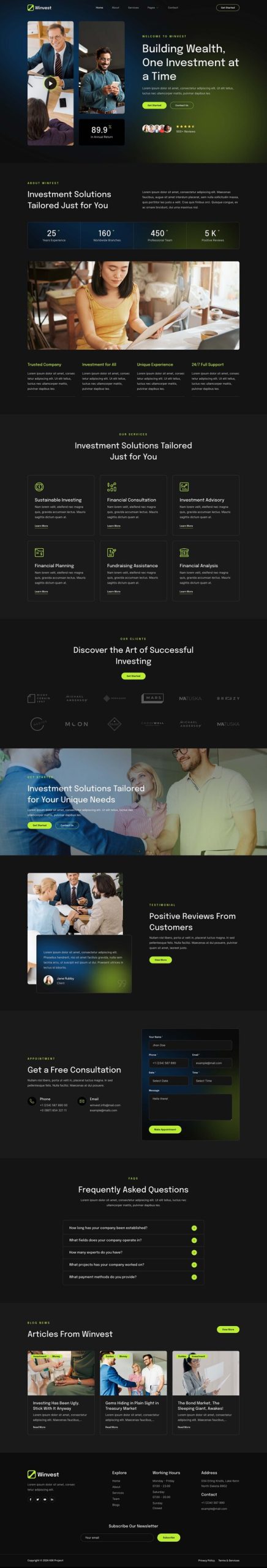 Winvest - Finance & Investment Elementor Template Kit