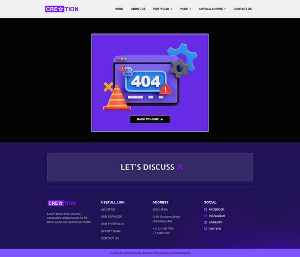 Creation - Portfolio & Digital Agency Elementor Template Kit