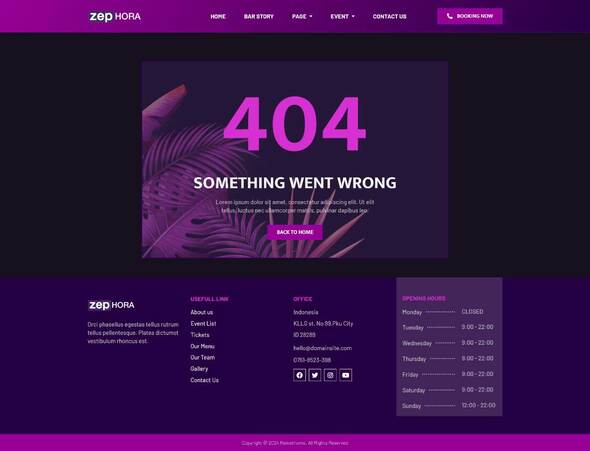 Zephora - Bar & Night Club Services Elementor Template Kit