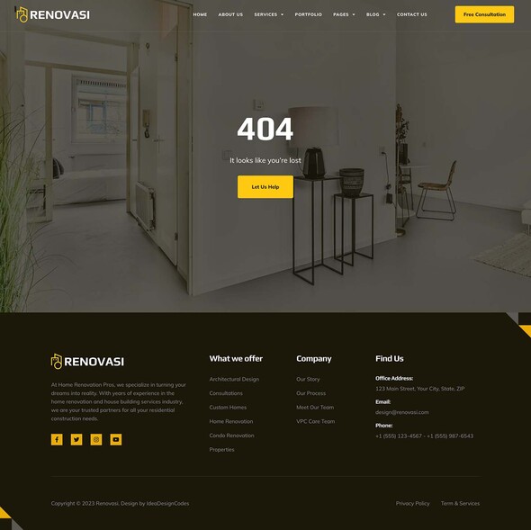 Renovasi - Home Renovation & Building Services Elementor Pro Template Kit
