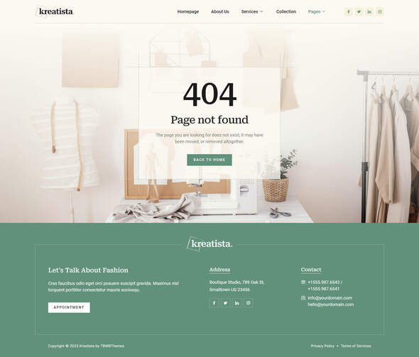 Kreatista - Fashion Designer Elementor Template Kit