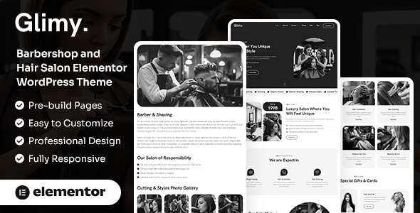Glimy - Barber WordPress Theme