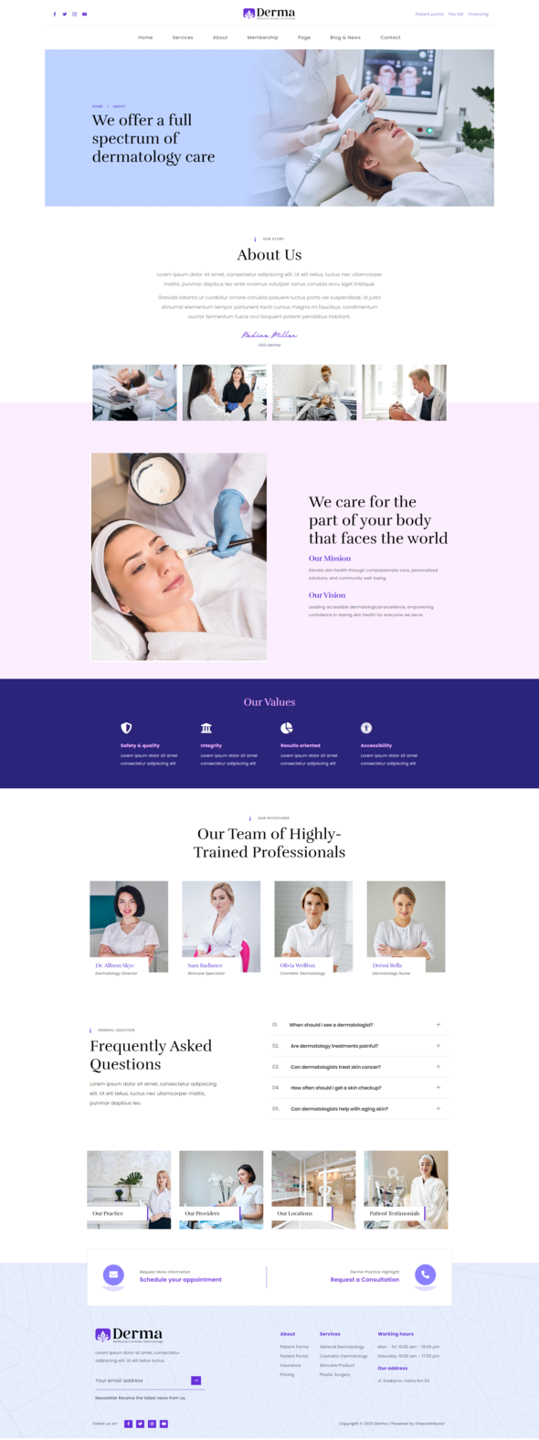 Derma - Beauty Clinic & Dermatology Elementor Template Kit