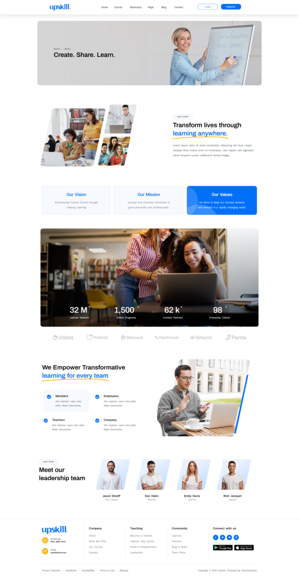Upskill - Online Course Elementor Pro Template Kit