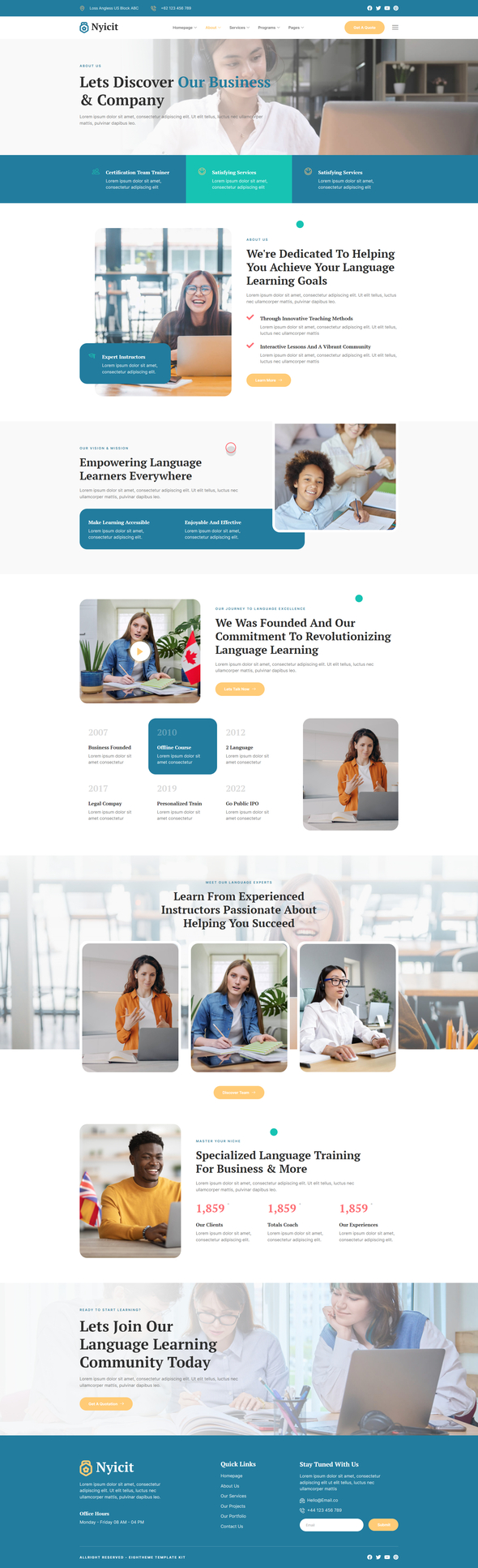 Nyicit - Language Course & Learning Center Elementor Template kit