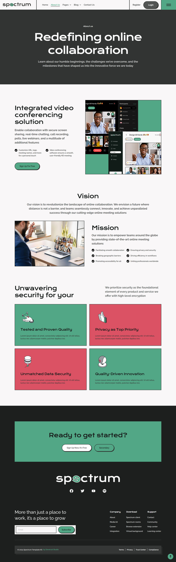 Spectrum - Online Meeting Saas Elementor Pro Template Kit