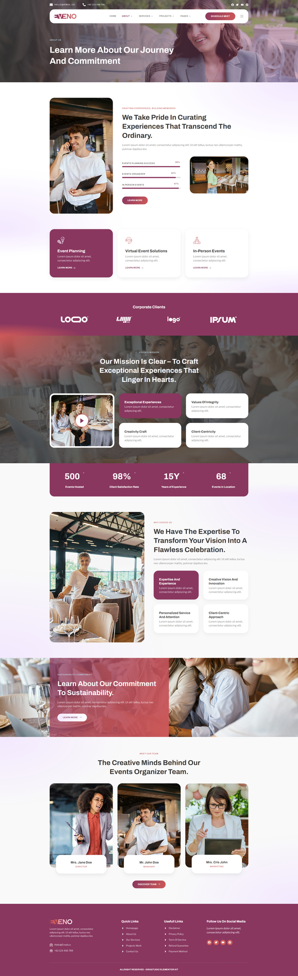 Eveno - Events Organizer Elementor Template Kit