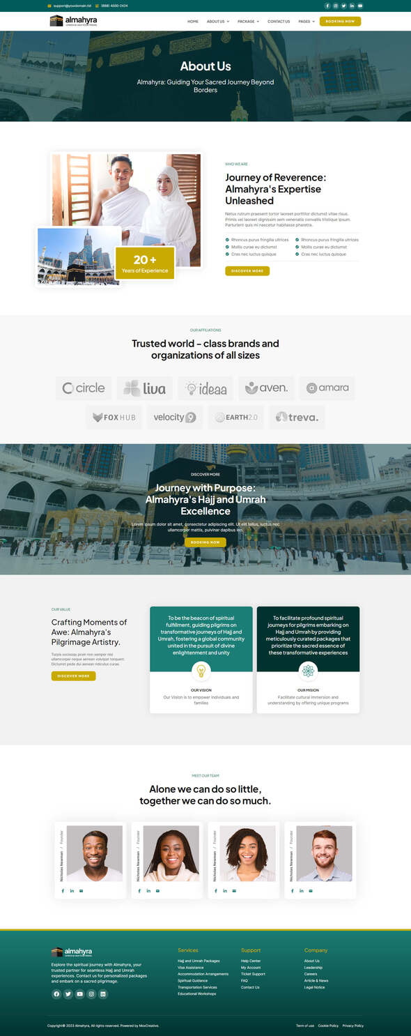 Almahyra - Umrah & Hajj Tour Travel Elementor Pro Template Kit
