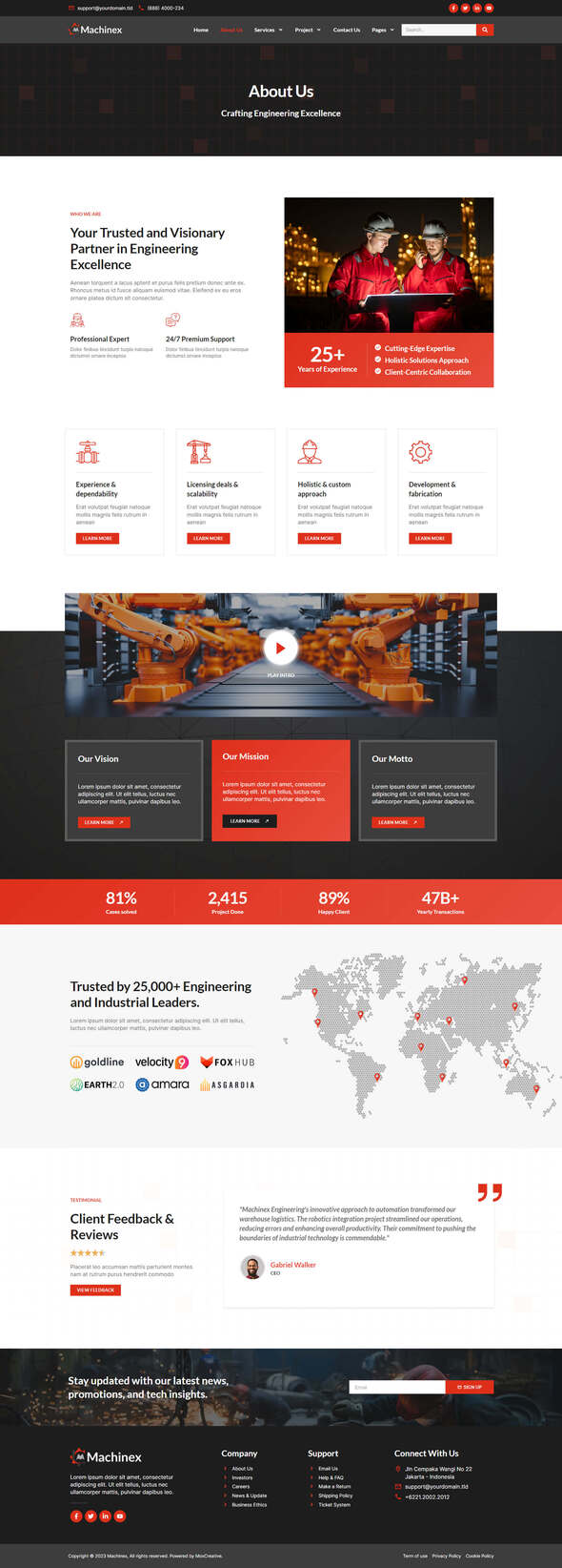 Machinex - Engineering & Industrial Service Elementor Template Kit