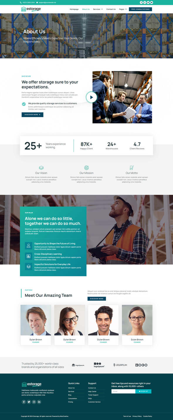 Estorage - Storage Service Company Elementor Pro Template Kit