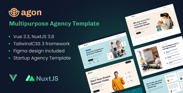 Agon - Multipurpose Agency Vue NuxtJS Template