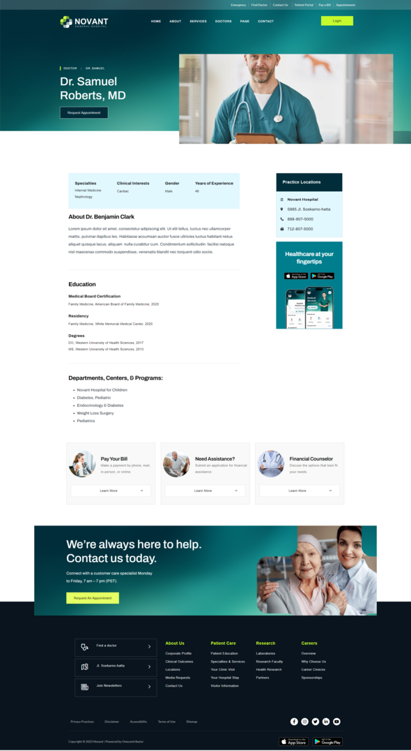 Novant - Hospital And Medical Clinic Elementor Template Kit