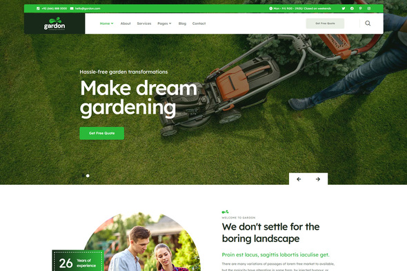 Gardon - Landscaping & Gardening Elementor Template Kit