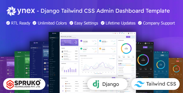 Ynex - Tailwind CSS Django Dashboard Template