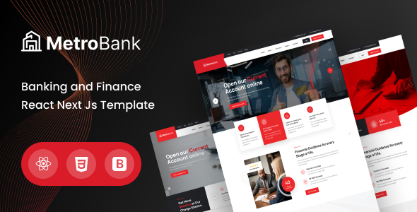 Product preview supplied for Metrobank - Banking and Finance React Next Js Template