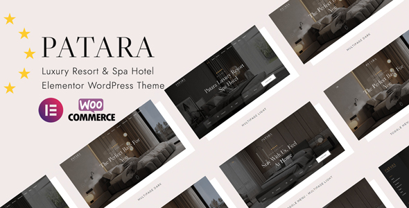 Patara - Luxury Resort & Spa Hotel Elementor WordPress Theme product preview