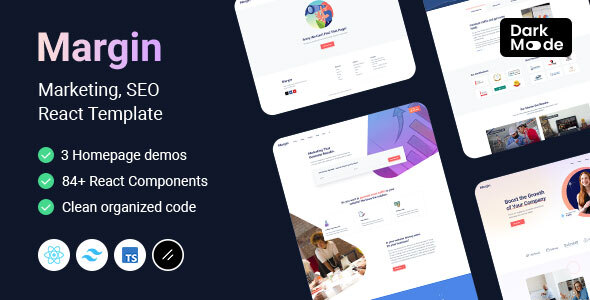 Margin | Marketing SEO React TailwindCSS Template