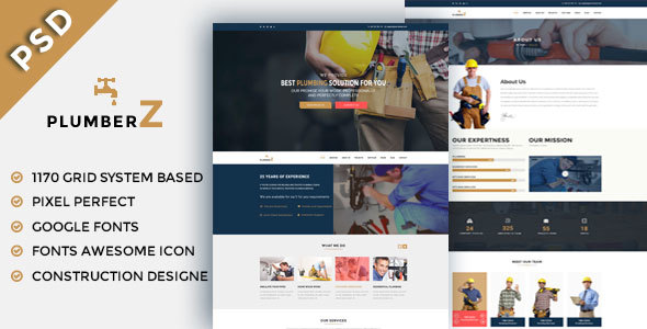 PlumberZ  - Construction & Building PSD Templates