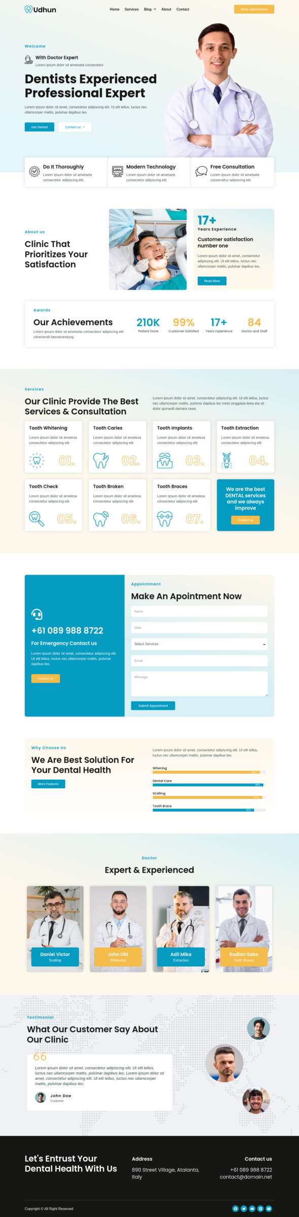 Udhun - Dentist & Dental Clinic Elementor Pro Template Kit