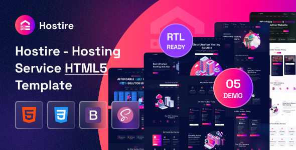 Hostire - Hosting Service HTML5 Template + RTL
