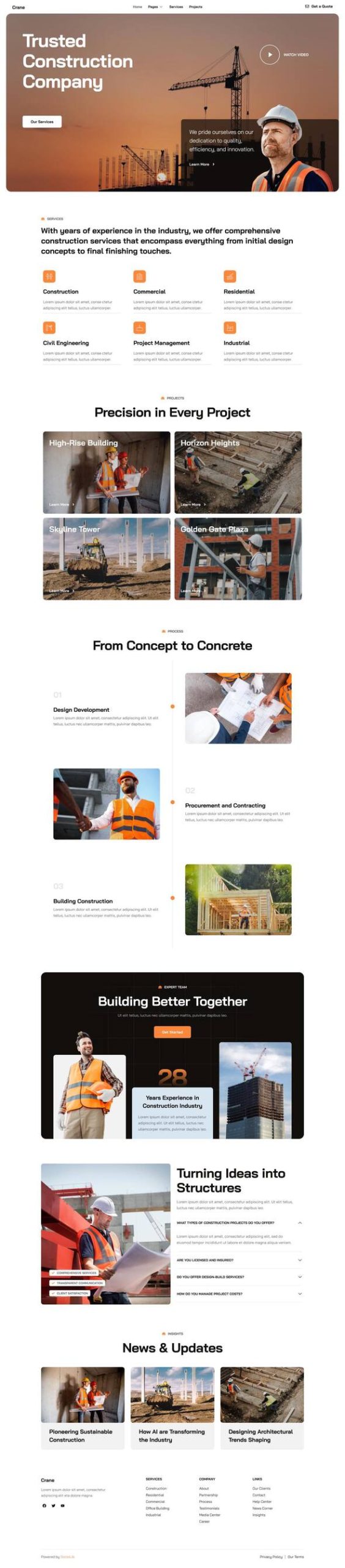 Crane - Construction & Architecture Elementor Template Kit