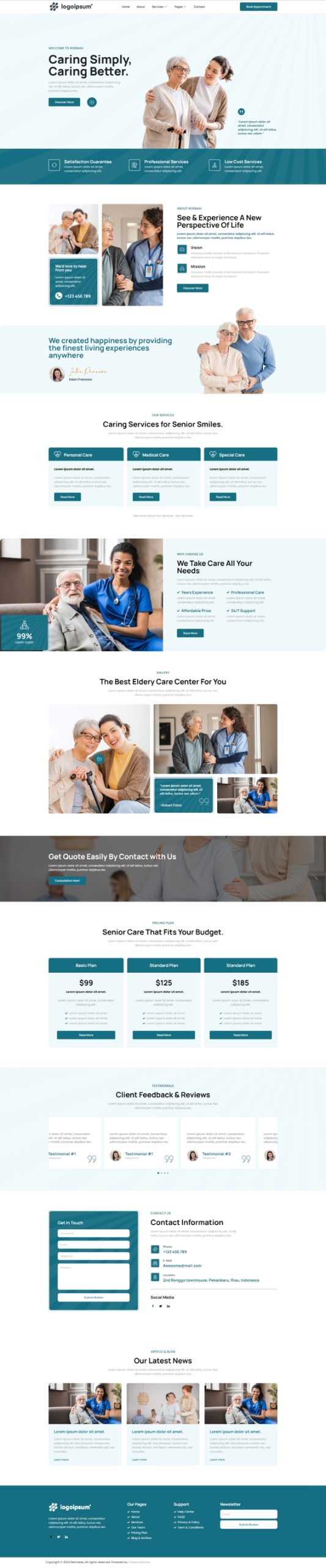 Roemah - Senior Care Services Elementor Template Kit