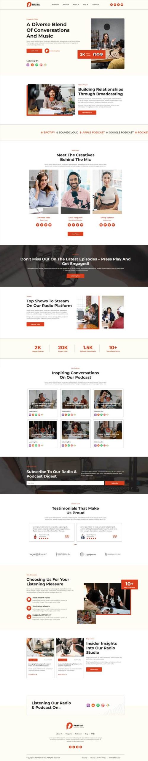 Penyiar - Radio & Podcast Elementor Template Kit