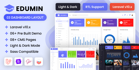 Edumin - Laravel Education Admin Dashboard Template