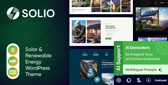 Solio - Ecology, Green Power & Renewable Energy WordPress Theme + Events & Store