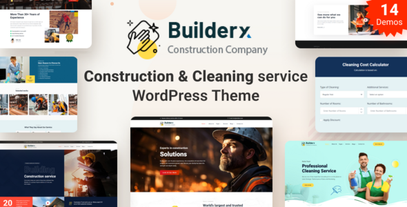 Builderx - Construction & Cleaning service WordPress Theme