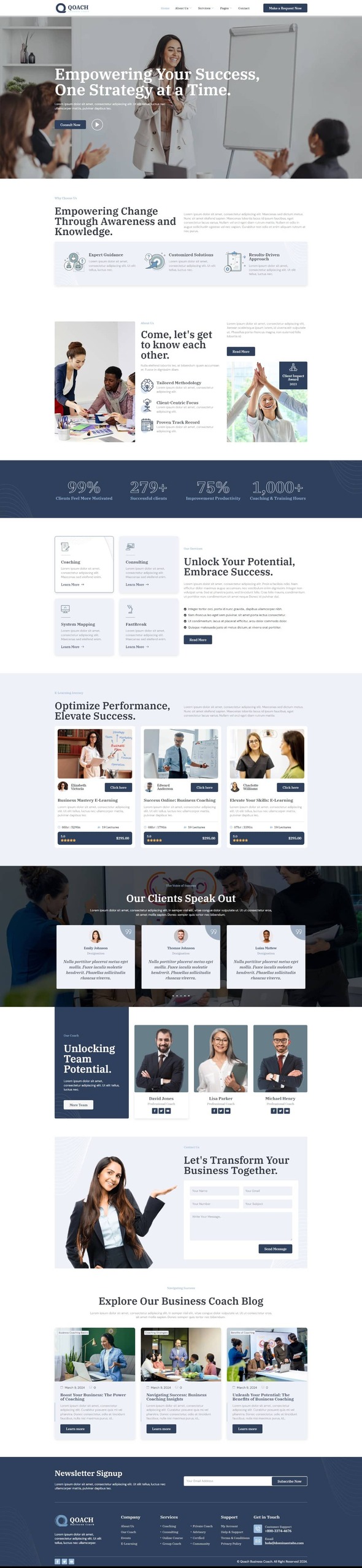 Qoach - Women's Business Coaching Elementor Template Kit