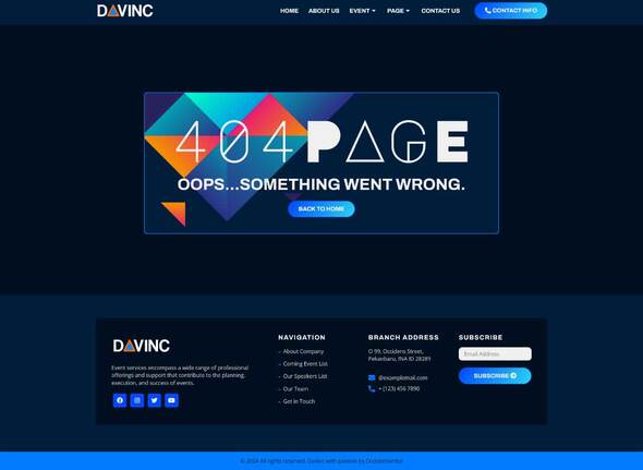 Davinc - Creative Event & Organizer Elementor Template Kit