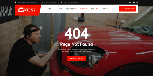Glozzy - Car Detailing & Repair Service Elementor Template Kit