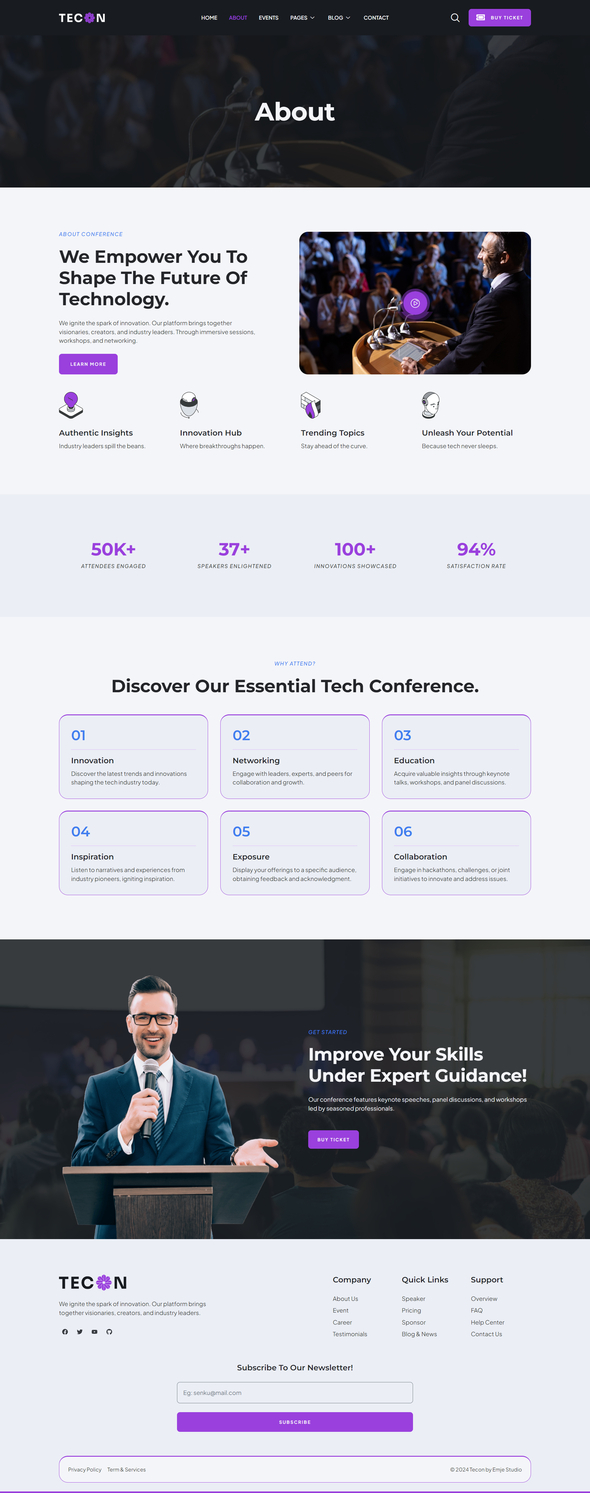 Tecon - Tech Event & Conference Elementor Template Kit