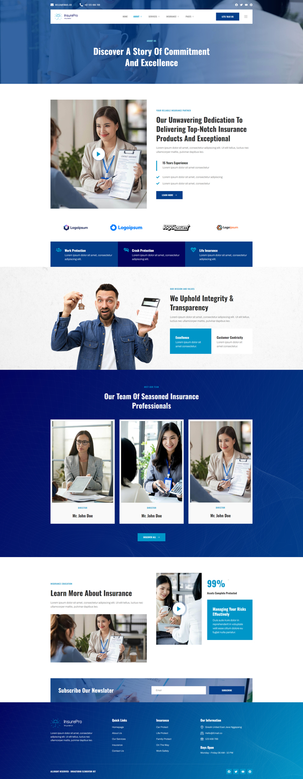 Insure - Insurance Company Elementor Template Kit