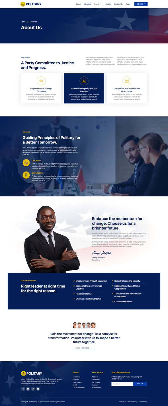 Politary - Politician & Public Servant Elementor Pro Template Kit