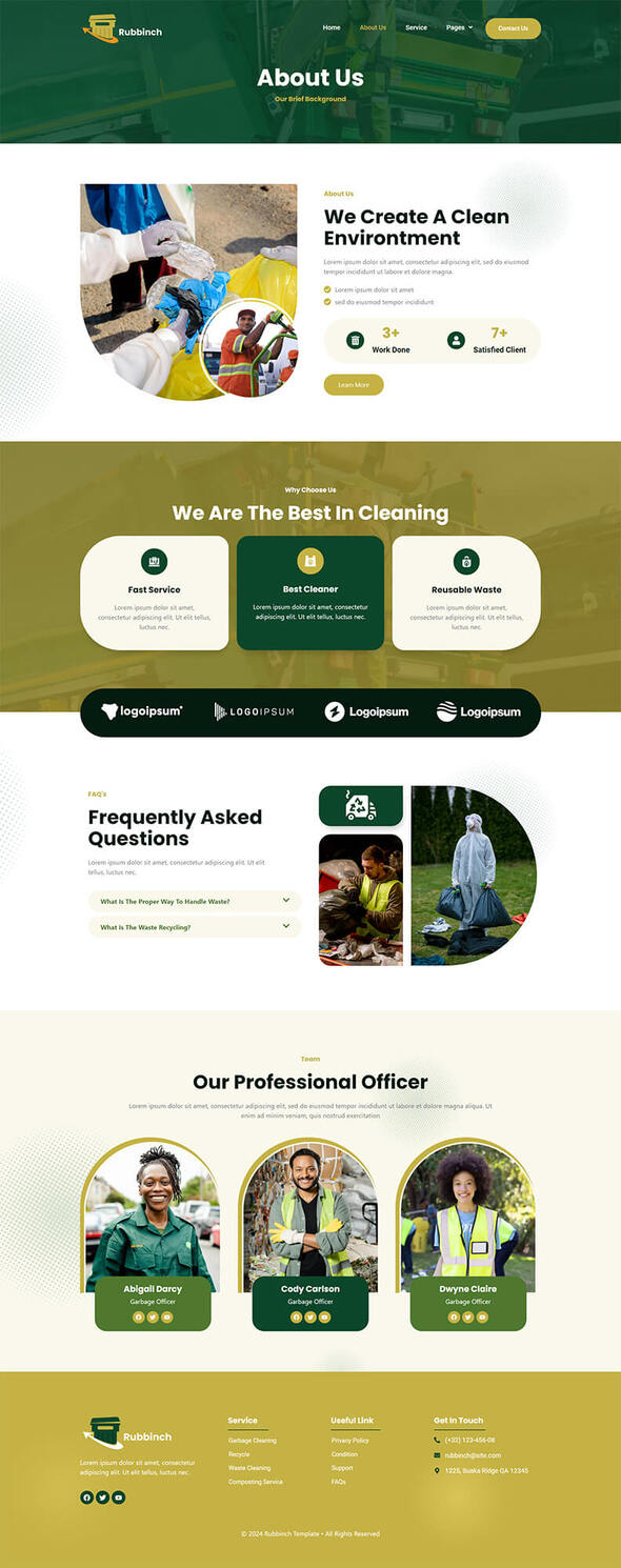 Rubbinch -  Waste & Recycling Elementor Template Kit