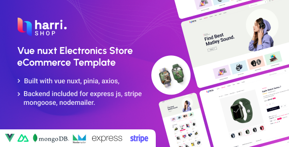 Harri – Electronics eCommerce Vue Nuxt 3 Template