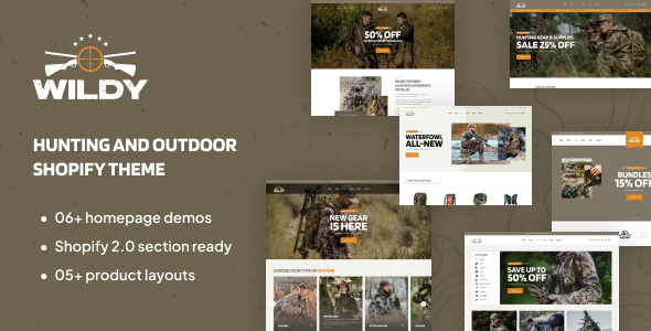 Ap Wildy - Hunting & Outdoor Shopify Theme