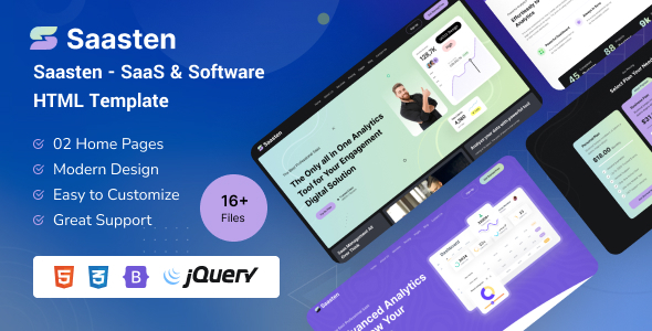 Saasten - SaaS & Software HTML Template