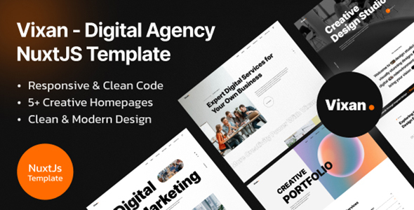 Vixan - Creative Agency Nuxt js Template listing image