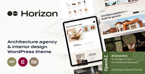 Horizon - Interior Design, Architecture & Portfolio WordPress Theme + Store