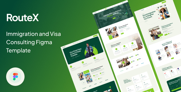 Product preview supplied for RouteX - Immigration and Visa Consulting Figma Template