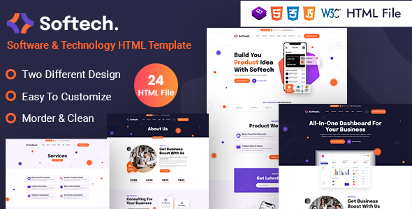 Softech - Software & Technology HTML Template product preview