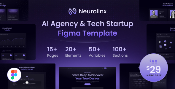 Preview image for Neurolinx - AI Deep Search Technology Startup & Agency Figma Template