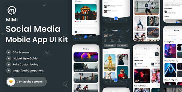 MIMI - Social Media App UI Kit For Sketch