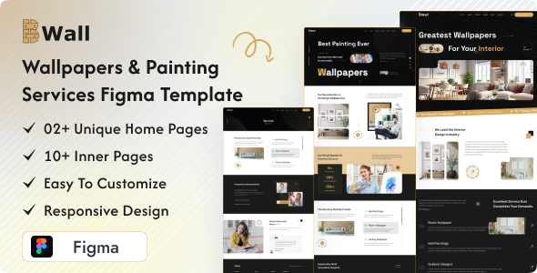 Bwall - Wallpapers and Painting Services Figma Template product preview