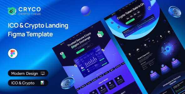 Preview image for Cryco - ICO & Crypto Landing  Page Figma Template