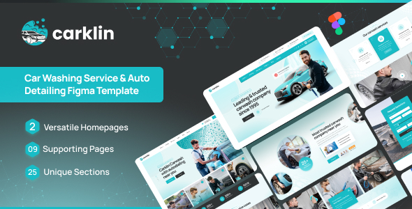 Carklin - Car Washing Service Figma Template